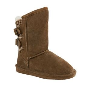 Bearpaw Hickory Boshie Youth Faux Fur Mid-Calf Casual Boots Girls Size 4